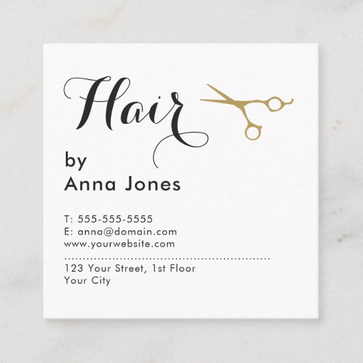 シンプルエレガントの清潔な金ゴールド スクエア名刺 (正面)