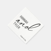 シンプルエレガントの「and」タイポグラフィ パーソナライズされた スタンダードカクテルナプキン (角)