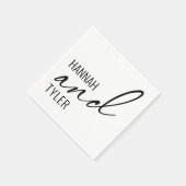 シンプルエレガントの「and」タイポグラフィ パーソナライズされた スタンダードカクテルナプキン (角)