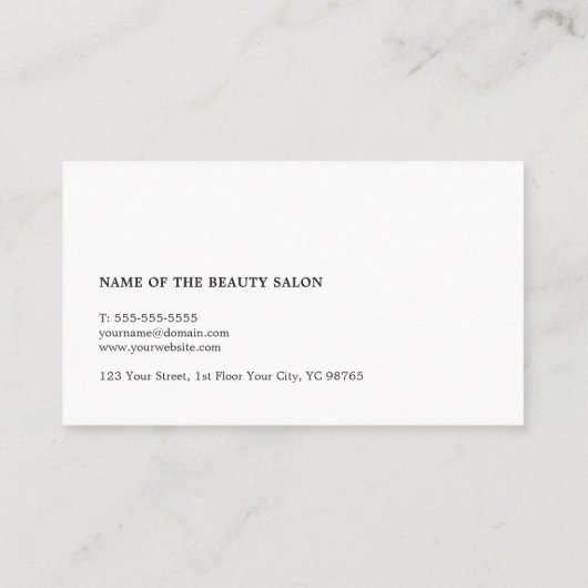 シンプルエレガントはさみ毛アポイントメントカード 予約カード (裏面)