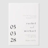 シンプルエレガントはっきりした結婚は ベラム紙招待状 (正面)