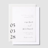 シンプルエレガントはっきりした結婚は ベラム紙招待状 (オフセット)