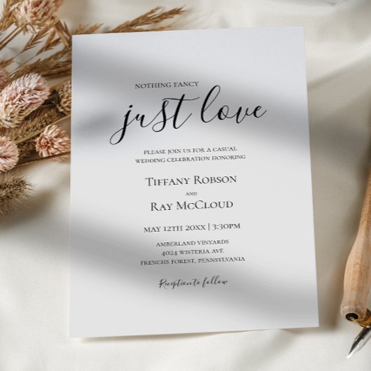 シンプルエレガントはファンシー何も愛結婚の 招待状
