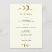 シンプルエレガントアイボリーと金ゴールド結婚詳細 エンクロージャーカード (正面)