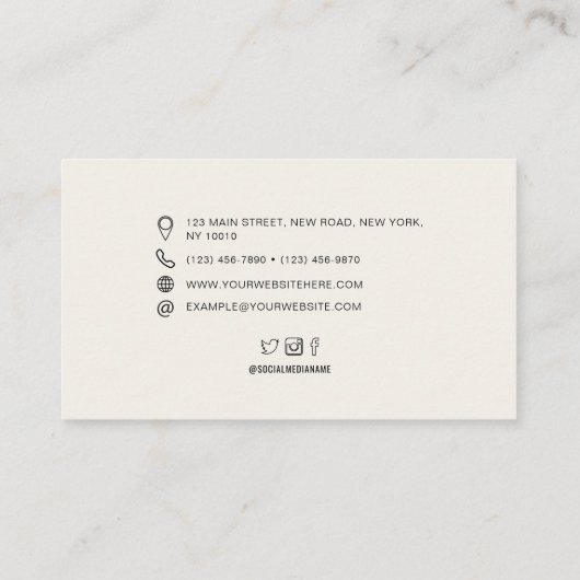 シンプルエレガントアイボリープロフェッショナル 名刺 (裏面)