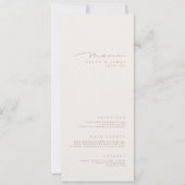 シンプルエレガントアイボリー結婚メニュー 招待状 (正面)
