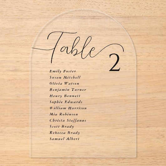 シンプルエレガントアクリル結婚製座席表カード アクリル招待状 (正面)