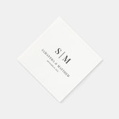 シンプルエレガントアンパサンドイニシャル結婚ズ スタンダードカクテルナプキン (角)