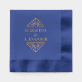シンプルエレガントアールデコ結婚#1のカップル名 箔ナプキン (正面)