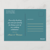 シンプルエレガントア結婚ト感謝してい ポストカード (裏面)