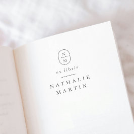 シンプルエレガントイニシャル元司書モダン簿 セルフインキングスタンプ