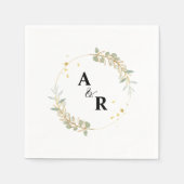 シンプルエレガントイニシャル結婚ズ スタンダードカクテルナプキン (正面)