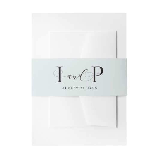 シンプルエレガントイニシャル結婚ズ 招待状ベリーバンド (正面例)