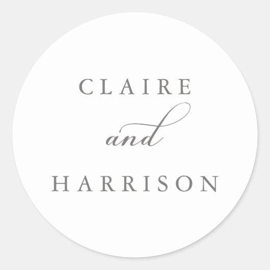シンプルエレガントウェディングクラシックラウンドステッカー ラウンドシール (正面)