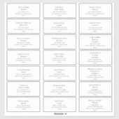 シンプルエレガントウェディングゲスト住所 シール (シート)