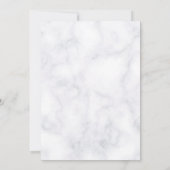 シンプルエレガントウェディングシルバー紙吹雪大理石 招待状 (裏面)