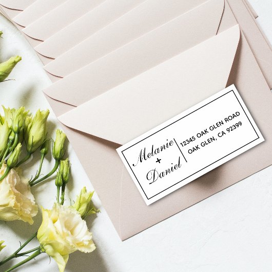 シンプルエレガントウェディング差出人住所 ラバースタンプ