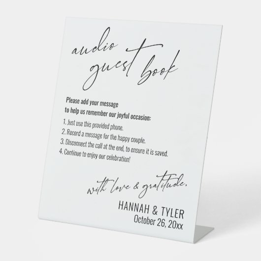 シンプルエレガントウェディング披露宴オーディオゲストブック 台座サイン (正面)