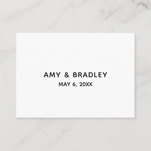 シンプルエレガントウェディング披露宴 エンクロージャーカード (裏面)