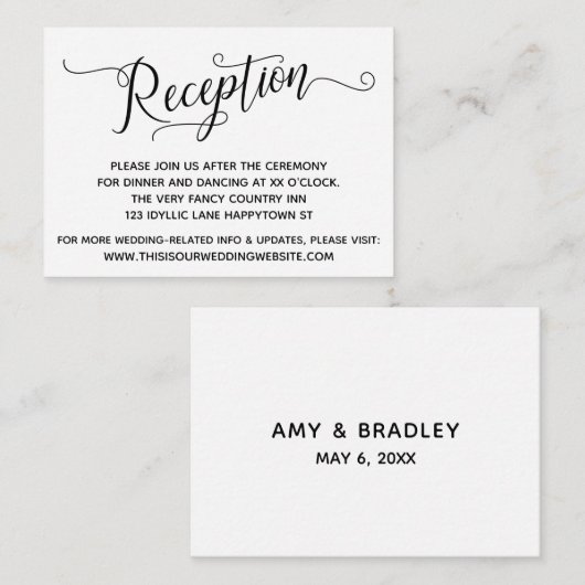 シンプルエレガントウェディング披露宴 エンクロージャーカード (正面/裏面)