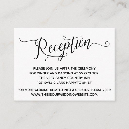 シンプルエレガントウェディング披露宴 エンクロージャーカード (正面)