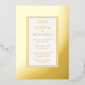 シンプルエレガントウェディング招待状写真テンプレート 箔シーズンカード (正面)