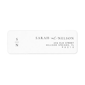 シンプルエレガントウェディング招待状差出人住所 ラベル