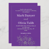 シンプルエレガントウェディング招待状 – ミニマリスト 招待状 (正面/裏面)