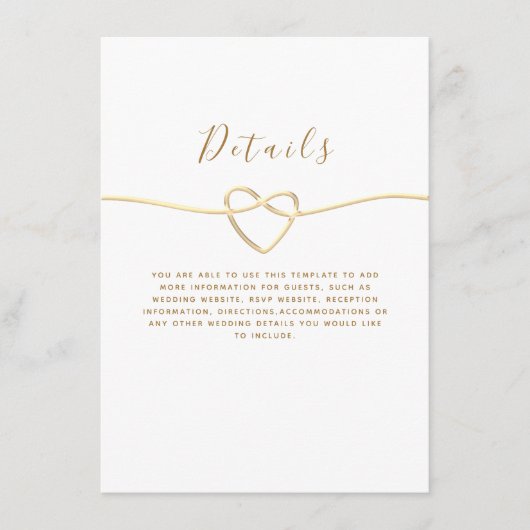 シンプルエレガントウェディング詳細 エンクロージャーカード (正面)