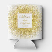 シンプルエレガントウェディング金ゴールドグラムグリッターカスタム 缶クーラー (裏面)