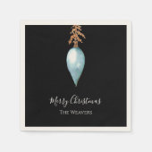 シンプルエレガントウォーター・カラー・ボタニカル・ブルー・ホリデイ スタンダードカクテルナプキン (正面)