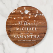 シンプルエレガントウッド素朴結婚式の引き出物 フェイバータグ (裏面)