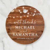 シンプルエレガントウッド素朴結婚式の引き出物 フェイバータグ (正面)