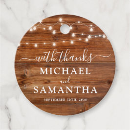 シンプルエレガントウッド素朴結婚式の引き出物 フェイバータグ