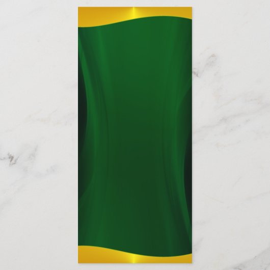 シンプルエレガントエメラルド結婚グリーンのディナー メニュー (裏面)