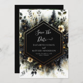 シンプルエレガントエンチャント結婚フォレスト セーブザデート (正面/裏面)