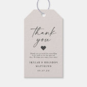 シンプルエレガントオフ白アイボリー結婚の感謝 ギフトタグ (正面)