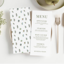 シンプルエレガントオリーブの枝ボホ結婚のメニュー
