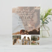 シンプルエレガントオーバーレイ結婚写真 招待状 (スタンド正面)