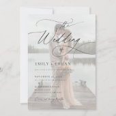 シンプルエレガントオーバーレイ結婚写真 招待状 (正面)