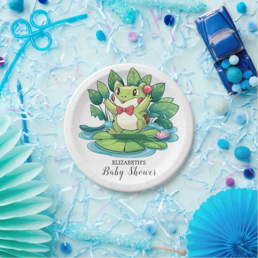 シンプルエレガントカエル赤ちゃん ペーパープレート (パーティー)