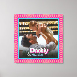 シンプルエレガントカスタムパパ用フォトキープサケ キャンバスプリント