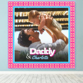 シンプルエレガントカスタムパパ用フォトキープサケ キャンバスプリント (インサイチュ (ウッドフロア))