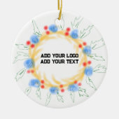 シンプルエレガントカスタムロゴ セラミックオーナメント (正面)