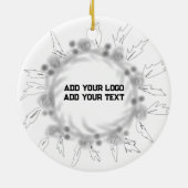 シンプルエレガントカスタムロゴ セラミックオーナメント (裏面)