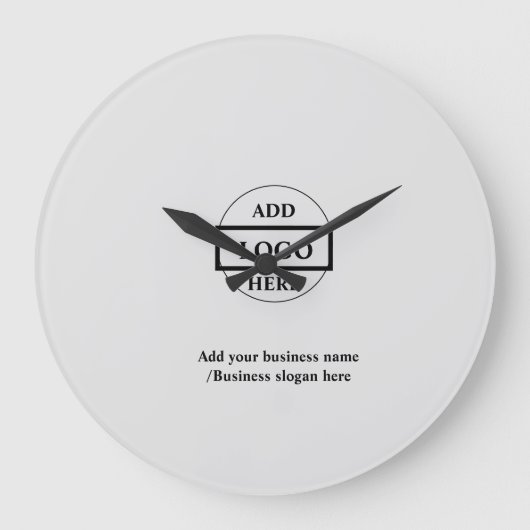 シンプルエレガントカスタムロゴ ラージ壁時計 (正面)