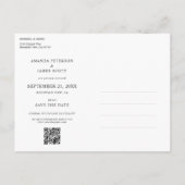 シンプルエレガントカスタム写真の結婚式 インビテーションポストカード (裏面)