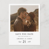 シンプルエレガントカスタム写真の結婚式 インビテーションポストカード (正面)