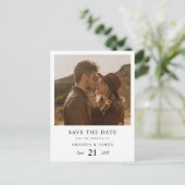 シンプルエレガントカスタム写真の結婚式 インビテーションポストカード (スタンド正面)