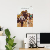 シンプルエレガントカスタム写真結婚ポスター ポスター (ホームオフィス)